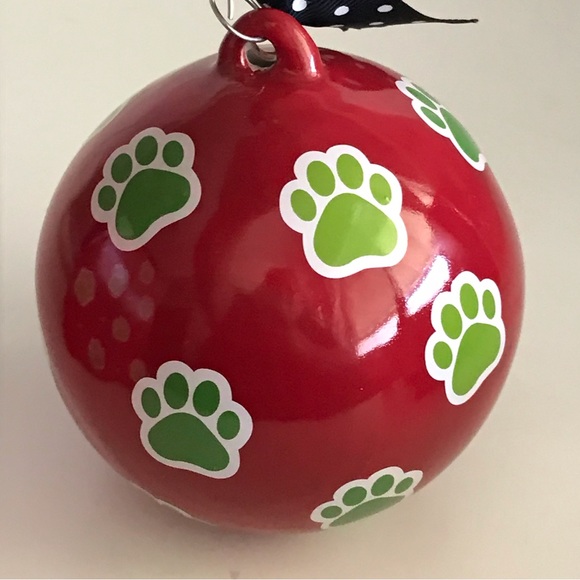 Burton & Burton 2013 Handpainted Ceramic Large Christmas Ornament -I Love My Dog - Picture 5 of 16